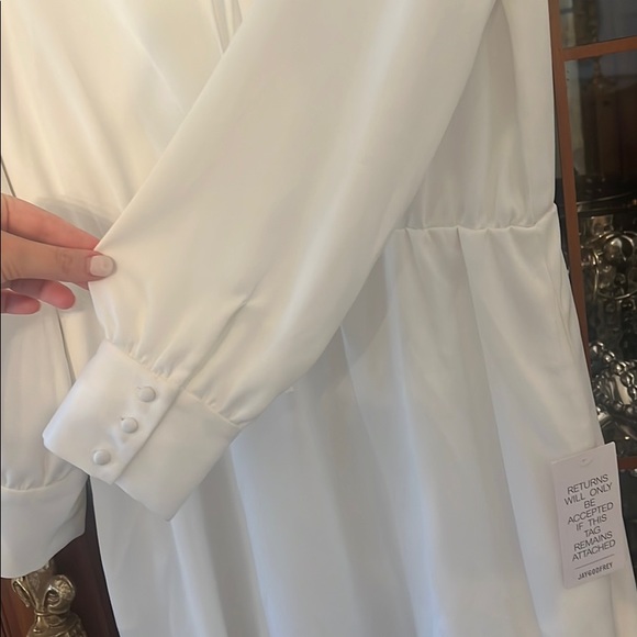 White Long Sleeve Dress - Picture 3 of 4